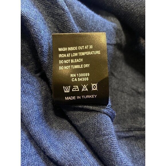 Jared Lang Men's Merino Wool Blend Faux Pocket Sweater Blue Size XXL - Picture 7 of 7